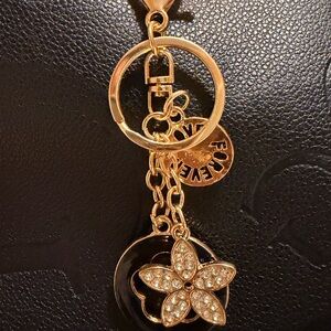 Gold and Black Flower Keychain